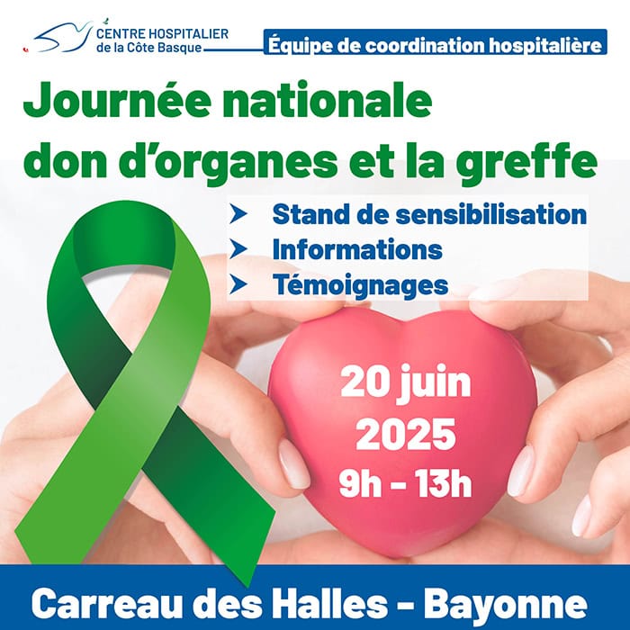 Journée nationale pour le don d&rsquo;organes et la greffe Bayonne, Urrugne 20 juin 2025