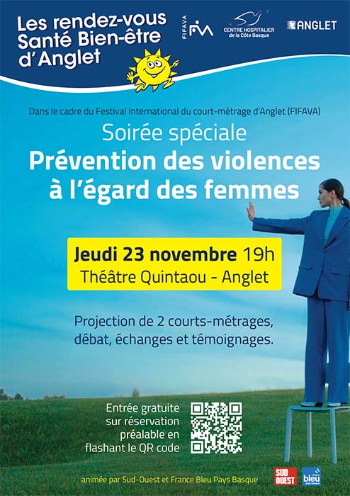 RDV Santé Bien être d&rsquo;Anglet-prévention des violences à l&rsquo;égard des femmes: Soirée spéciale FIFAVA Anglet 23 novembre