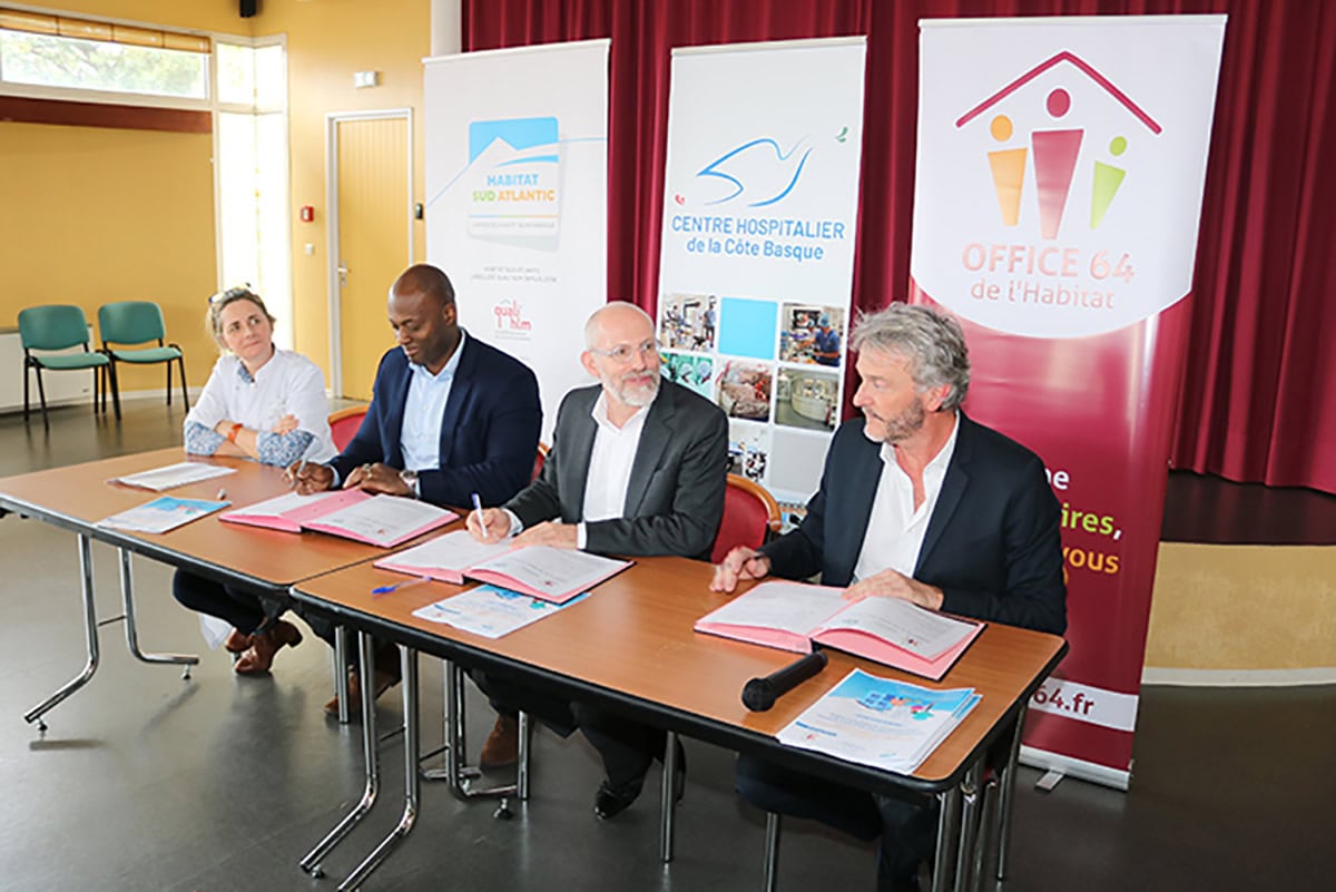 Signature d’une convention entre le Centre Hospitalier de la Côte Basque et les bailleurs sociaux Habitat Sud Atlantic et l’Office 64 de l’Habitat