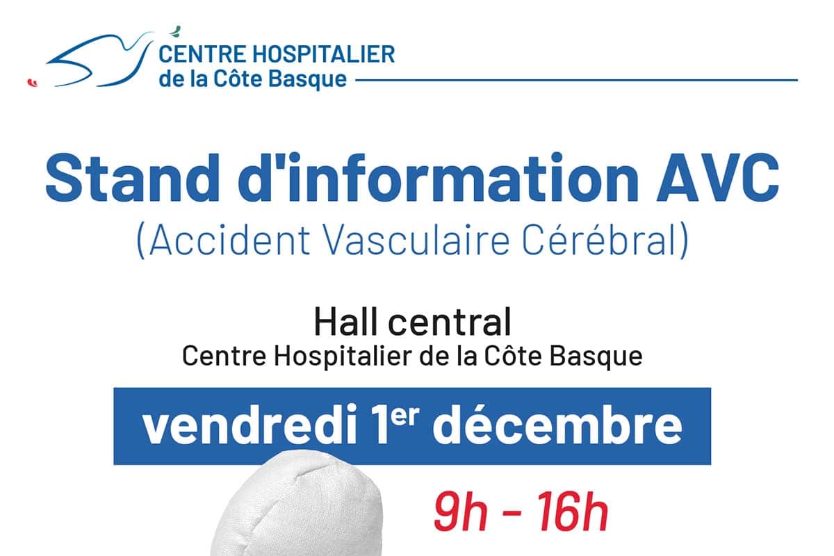 Accident vasculaire cérébral (AVC) : stand d&rsquo;information et de sensibilisation Bayonne 1er décembre
