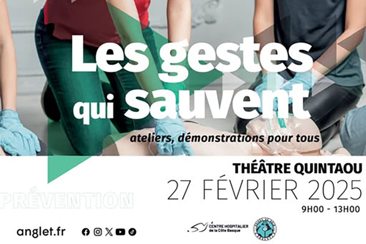 Rendez vous santé Bien être d&rsquo;Anglet : « les gestes qui sauvent » jeudi 27 février Théâtre Quintaou