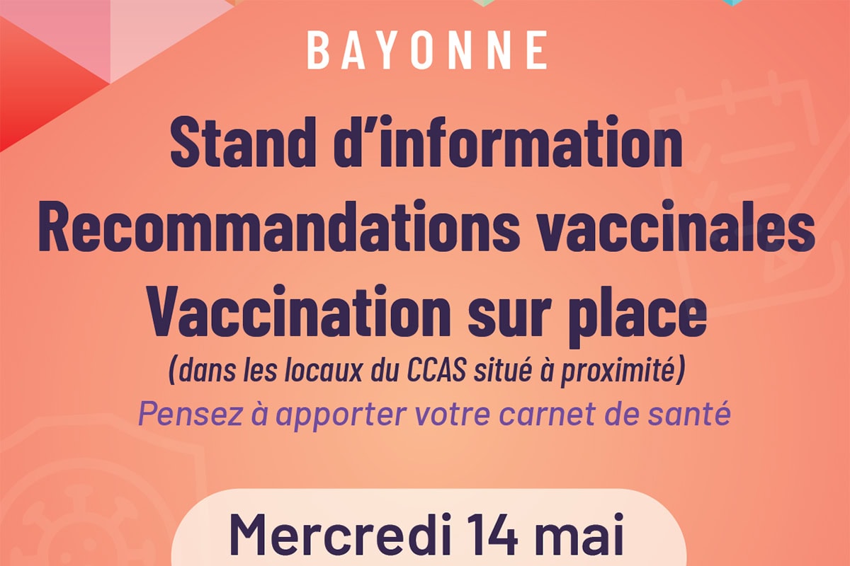Semaine européenne de la vaccination : vaccinations gratuites Bayonne Marché de Sainte-Croix 14 mai