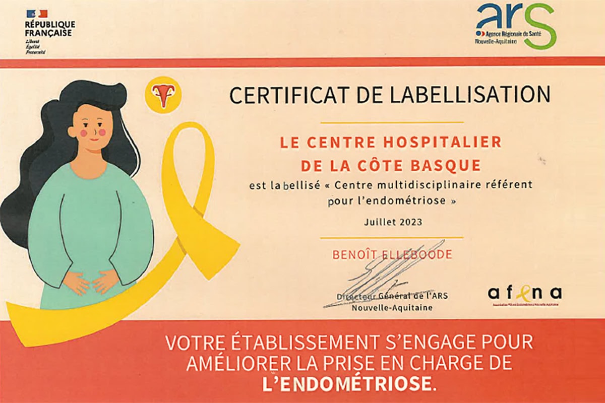 Le Centre Hospitalier de la Côte Basque labellisé « Centre multidisciplinaire de prise en charge de l’endométriose »