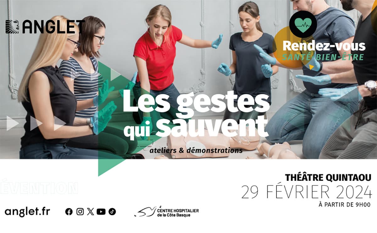 Rendez vous santé Bien être d&rsquo;Anglet : « les gestes qui sauvent » jeudi 29 février Théâtre Quintaou