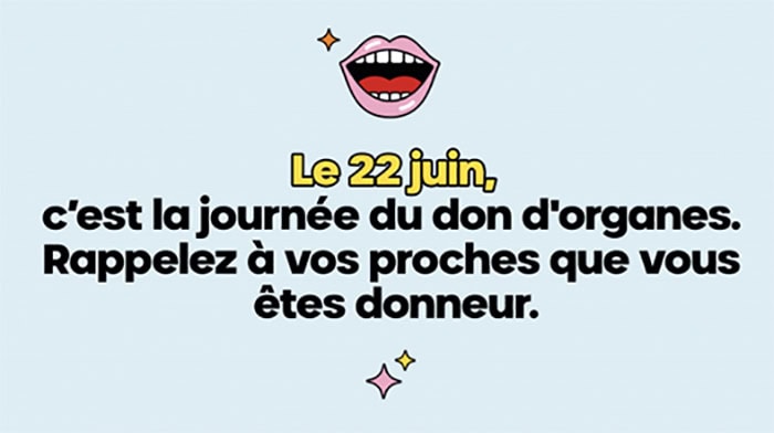 Journée nationale pour le don d’organes et de tissus et la greffe. Anglet Village Santé Bus du Secours Tour 21 juin