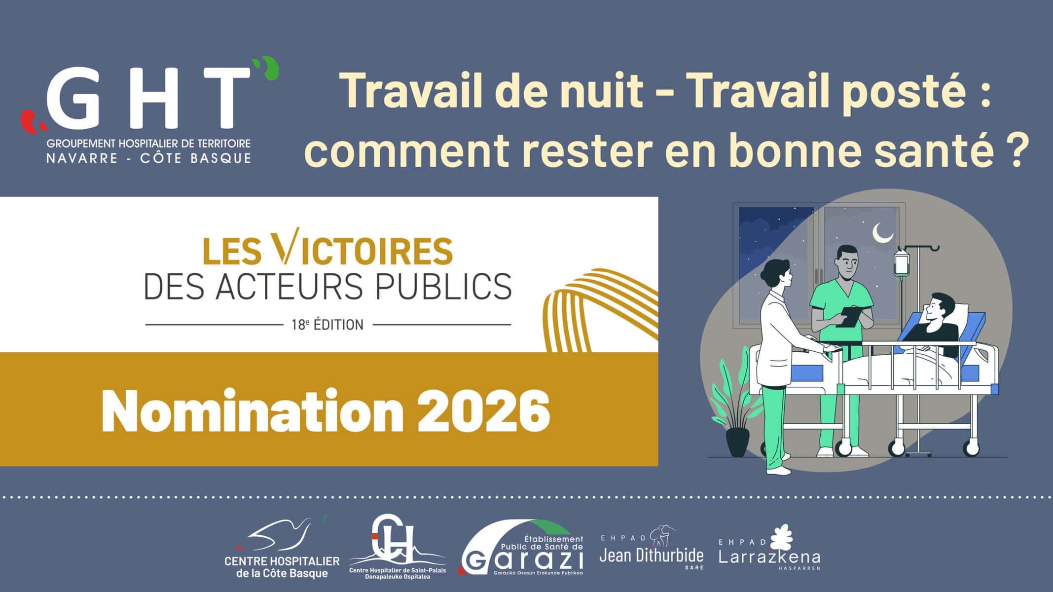 Santé publique et encadrement de nuit du GHT Navarre Côte Basque distingués aux Victoires des acteurs publics 2026
